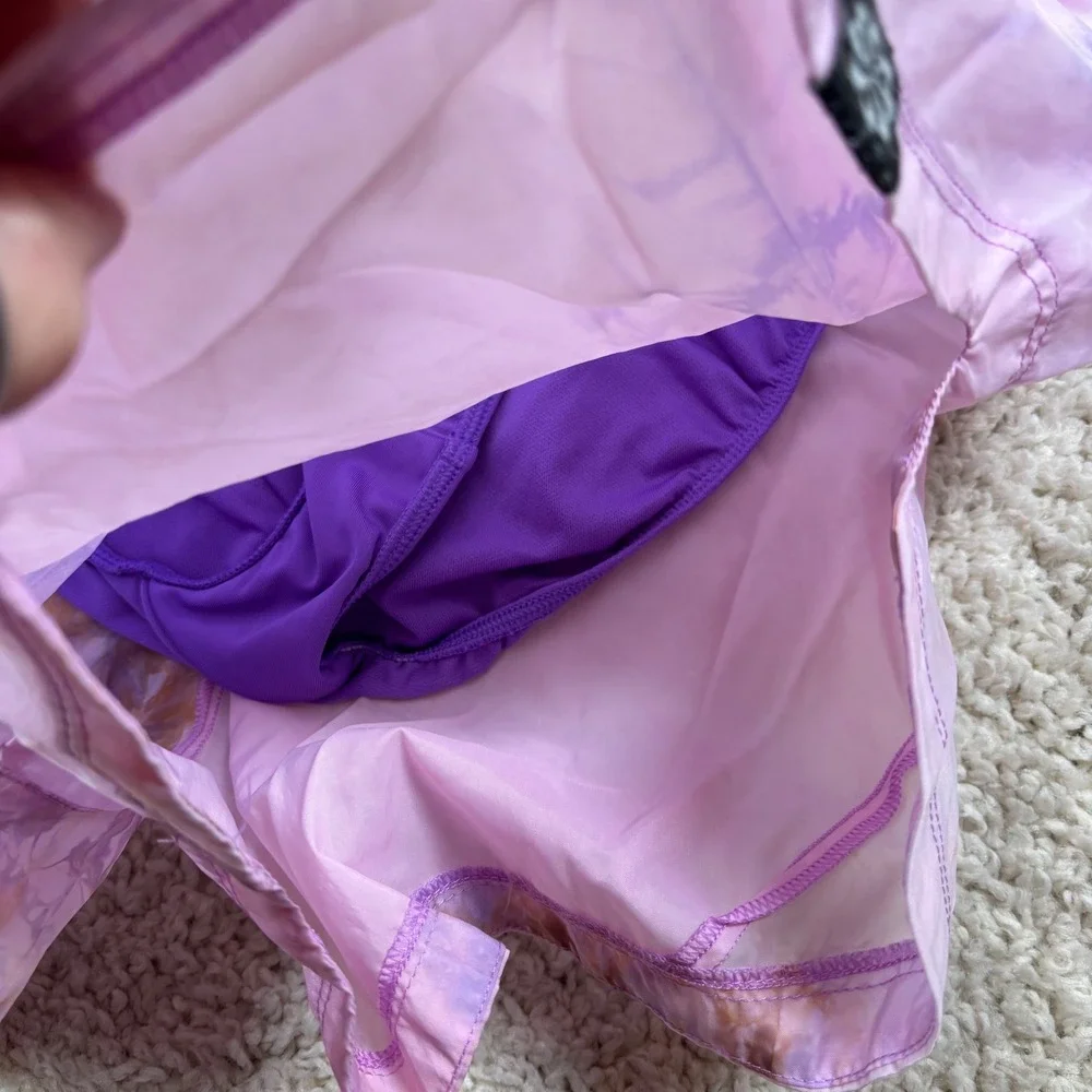 Nike Trail Running Shorts Womens Small Purple Pink Tie Dye Marble Athletic 3in - Picture 7 of 13